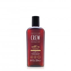 American Crew 3-in-1 šampūnas, kondicionierius ir kūno prausiklis su imbieru ir arbata, 250 ml American Crew 3-in-1 šampūnas, kondicionierius ir kūno prausiklis su imbieru ir arbata, 250 ml
