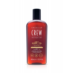 American Crew 3-in-1 šampūnas, kondicionierius ir kūno prausiklis su imbieru ir arbata, 450 ml American Crew 3-in-1 šampūnas, kondicionierius ir kūno prausiklis su imbieru ir arbata, 450 ml