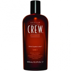 American Crew 3-in-1 šampūnas, kondicionierius ir kūno prausiklis su ilgai išliekančiu kvapu, 450 ml American Crew 3-in-1 šampūnas, kondicionierius ir kūno prausiklis su ilgai išliekančiu kvapu, 450 ml