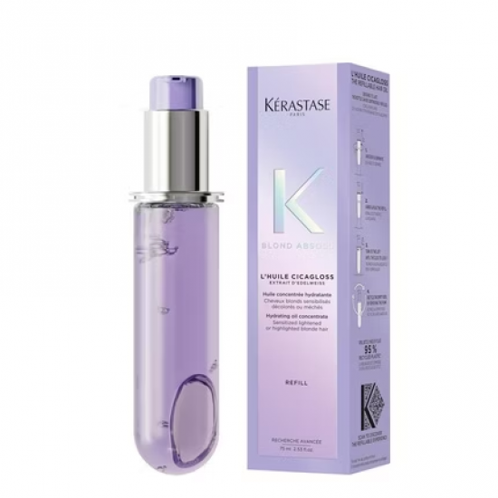 Kérastase Blond Absolu Hair Oil for Blonde Hair Instant Shine and Deep Moisture Heat Protection up to 230°C and Anti-Split Ends Huile Cicagloss 75ml Kérastase Blond Absolu Hair Oil for Blonde Hair Instant Shine and Deep Moisture Heat Protection up to 230°C and Anti-Split Ends Huile Cicagloss 75ml