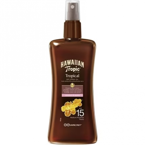 Hawaiian Tropic Protective Dry Spray Oil SPF 15 Medium – 200ml