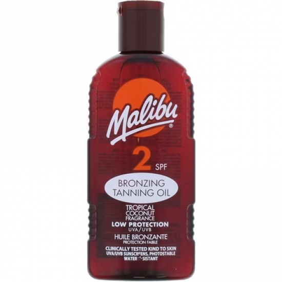  Malibu Įdegio aliejus SPF2 su tropiniu kokosų kvapu, 200 ml