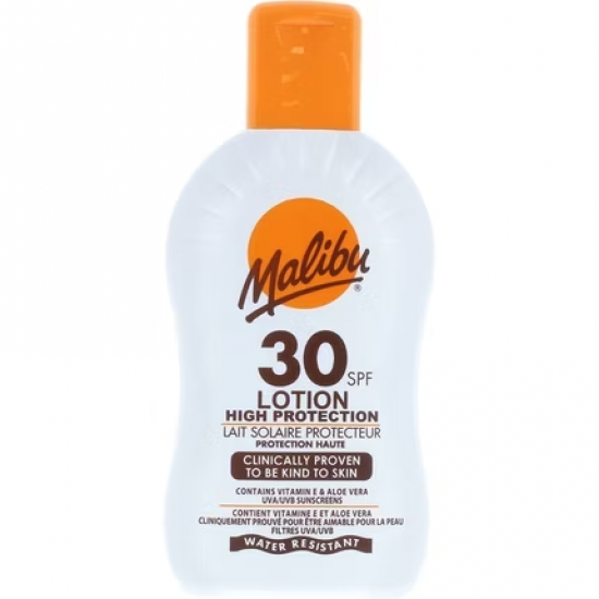 Malibu Saulės kremas SPF30 su vitaminu E ir alaviju, 200 ml