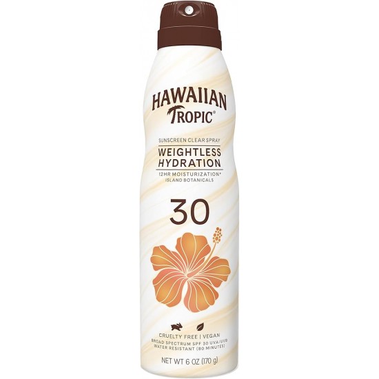 Hawaiian tropic Weightless Hydration Clear Spray SPF 30 170g Hawaiian tropic Weightless Hydration Clear Spray SPF 30 170g