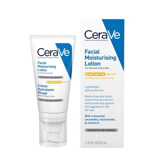 CeraVe Moisturizers drėkinamasis kremas SPF 50 52ml